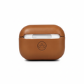 Coque AirPods cuir marron - fond blanc