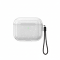 Coque AirPods transparente pailletée - vue de face droite
